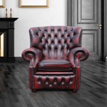 Chesterfield Howland High Back Chair UK Manufactured Antique Oxblood Red Leather