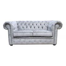 Chesterfield 2 Seater Settee Nuovo Ash Grey Fabric Sofa Offer