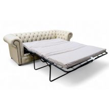 Chesterfield 3 Seater Sofa Bed Premium Range Ivory Leather