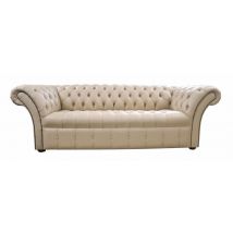 Chesterfield Balmoral 3 Seater Sofa Settee Buttoned Seat Stone Leather