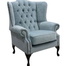 Chesterfield Mallory High Back Fabric Wing Chair Duck Egg…