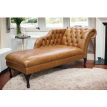 Chesterfield Leather Chaise Lounge Day Bed Old English Saddle