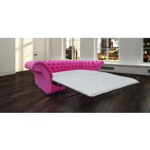Chesterfield Rutland Balmoral 3 Seater Pink Fuchsia Fabric SofaBed