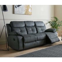 Toronto Reclining 3 Seater Sofa Dark Grey Fabric