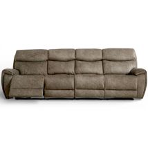 Dino 4 Seater Electric Reclining Cinema Sofa Mink Fabric