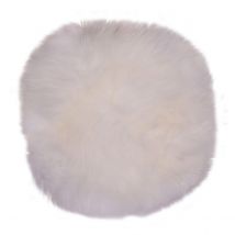 Pouf Lambskin, Bianco, Vera Pelle di Agnello, 35x35x5 cm, Epikasa
