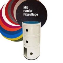 Kartell ACC Componibili Container 4967 Ø32cm mit runder Filzauflage Aufbewahrung Kartell ACC