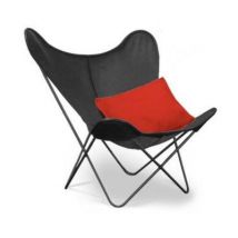 Hardoy Chair mit Segeltuch-Bezug schwarz Sessel Hardoy Gestellfarbe: schwarz