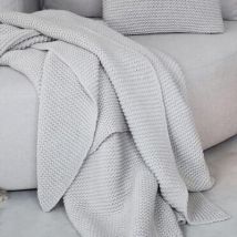 Homelinen Devon Strick - Decke in 130x 240 cm Nützliches Homelinen Labels Farbe: Moss