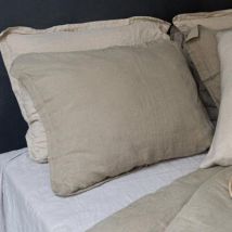 Homelinen Remy Kissenbezug - 50x50cm Nützliches Homelinen Labels Farbe: White