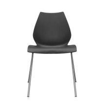 Kartell Maui Stapelstuhl Besucher- &amp;amp; Konferenzstühle Kartell Ausführun ohne Armlehnen Sitzschale: anthrazit Gestellfarbe: aluminium