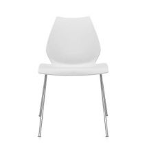 Kartell Maui Stapelstuhl Besucher- &amp;amp; Konferenzstühle Kartell Ausführun ohne Armlehnen Sitzschale: zinkweiss Gestellfarbe: chrom
