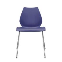 Kartell Maui Stapelstuhl Besucher- &amp;amp; Konferenzstühle Kartell Ausführun ohne Armlehnen Sitzschale: marineblau Gestellfarbe: chrom