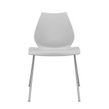 Kartell Maui Stapelstuhl Besucher- &amp;amp; Konferenzstühle Kartell Ausführun ohne Armlehnen Sitzschale: hellgrau Gestellfarbe: aluminium