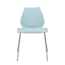 Kartell Maui Stapelstuhl Besucher- &amp;amp; Konferenzstühle Kartell Ausführun ohne Armlehnen Sitzschale: hellblau Gestellfarbe: chrom