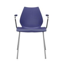 Kartell Maui Stapelstuhl Besucher- &amp;amp; Konferenzstühle Kartell Ausführun mit Armlehnen Sitzschale: marineblau Gestellfarbe: aluminium