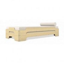 Müller Möbelwerkstätten Komplettangebot Stapelliege Naturholz klar lackiert Bett Größe: Komforthöhe 100x200x27cm Holz: Birke klar versiegelt