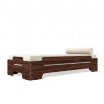 Müller Möbelwerkstätten Komplettangebot Stapelliege Naturholz klar lackiert Bett Größe: Komforthöhe 100x200x27cm Holz: Nussbaum klar versiegelt