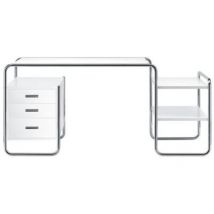 Thonet S 285 Schreibtisch Schreibtische Thonet Farbe: Esche offenporig decklackiert  schwarz RAL 9005 Ausführun 1 großer Korpus  2 Fachböden
