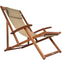 Sonnenliege Creme Akazienholz 94x60x94cm