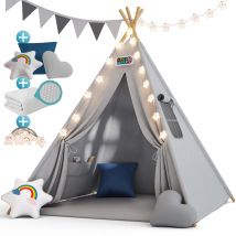 Tipi Spielzelt Grau 160x130x130cm