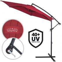 Ampelschirm Rot Alu Ø300cm UV-Schutz 50+