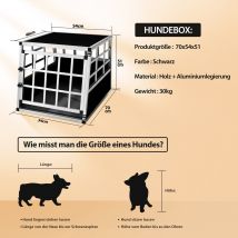 Hundetransportbox M Alu 70x54x51cm