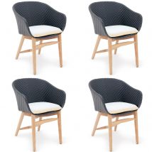 Sitzkissen Milano Torino 4er-Set Weiß 48x44x7cm