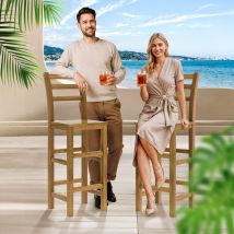 Barhocker 2er-Set Akazien-Holz