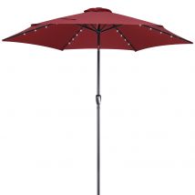 LED Solar Sonnenschirm Florida Rot Ø300cm UV-Schutz 80+