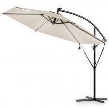 LED Solar Ampelschirm Mali Creme Ø350cm UV-Schutz 80+