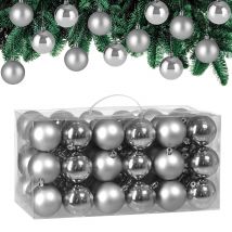 Weihnachtsbaumkugeln Silber 54-tlg