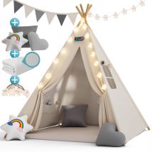 Tipi Spielzelt Weiß 160x130x130cm