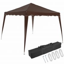Faltpavillon Capri - Popup Dunkelbraun 3x3m UV-Schutz 50+ wasserdicht