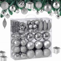 Weihnachtsbaumkugeln Silber 103-tlg