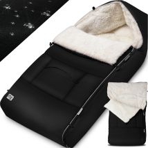 Babyfußsack Schwarz gefüttert Kinderwagen geeignet