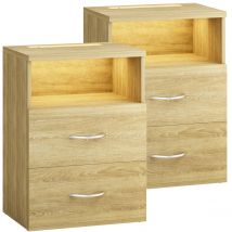 Nachttisch Jamie 2er-Set Eiche 55x40x28cm