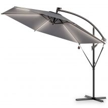 LED Solar Ampelschirm Mali Anthrazit Ø350cm UV-Schutz 80+