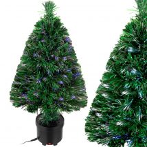 Künstlicher Weihnachtsbaum 66cm mit Glasfaserbeleuchtung in 9 Farben