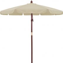 Sonnenschirm Holz Beige Ø330cm UV-Schutz 80+