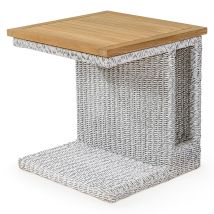 Polyrattan Beistelltisch Havanna Weiß/Grau