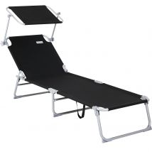 Gartenliege Hawaii Anthrazit Alu 195x60x30cm