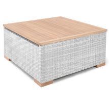 Polyrattan Tisch Havanna Weiß/Grau