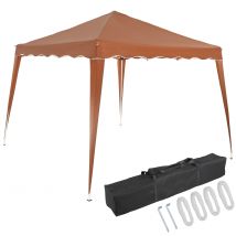 Faltpavillon 3x3m Pop-Up Hellbraun Schnellaufbau UV-Schutz 50+ wasserdicht stabil