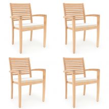 Sitzkissen Toscana 4er-Set Weiß 49x43x6cm