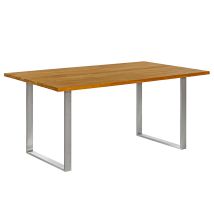 Gartentisch Monza Edelstahl Teakholz 160x100x76 cm
