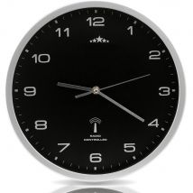 Funkwanduhr Schwarz/Silber Ø31cm