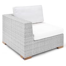 Polyrattan Eck-Modul Havanna Weiß/Grau