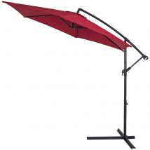 Ampelschirm Rot Alu Ø300cm UV-Schutz 50+