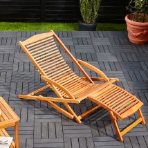 Gartenliege Akazienholz inkl Kopfkissen